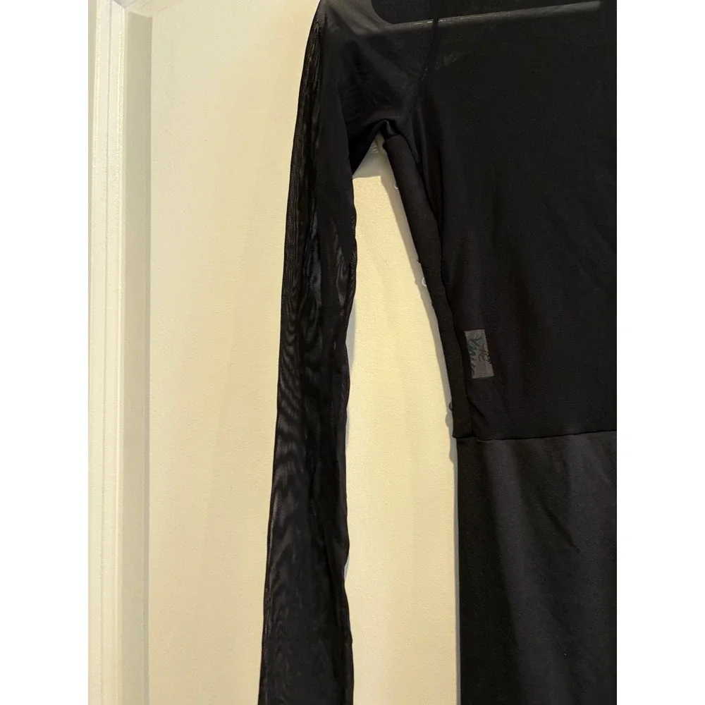 Dance Leotard Performance Wear Black Long Sleeve Gymnastics Unitard Kids M